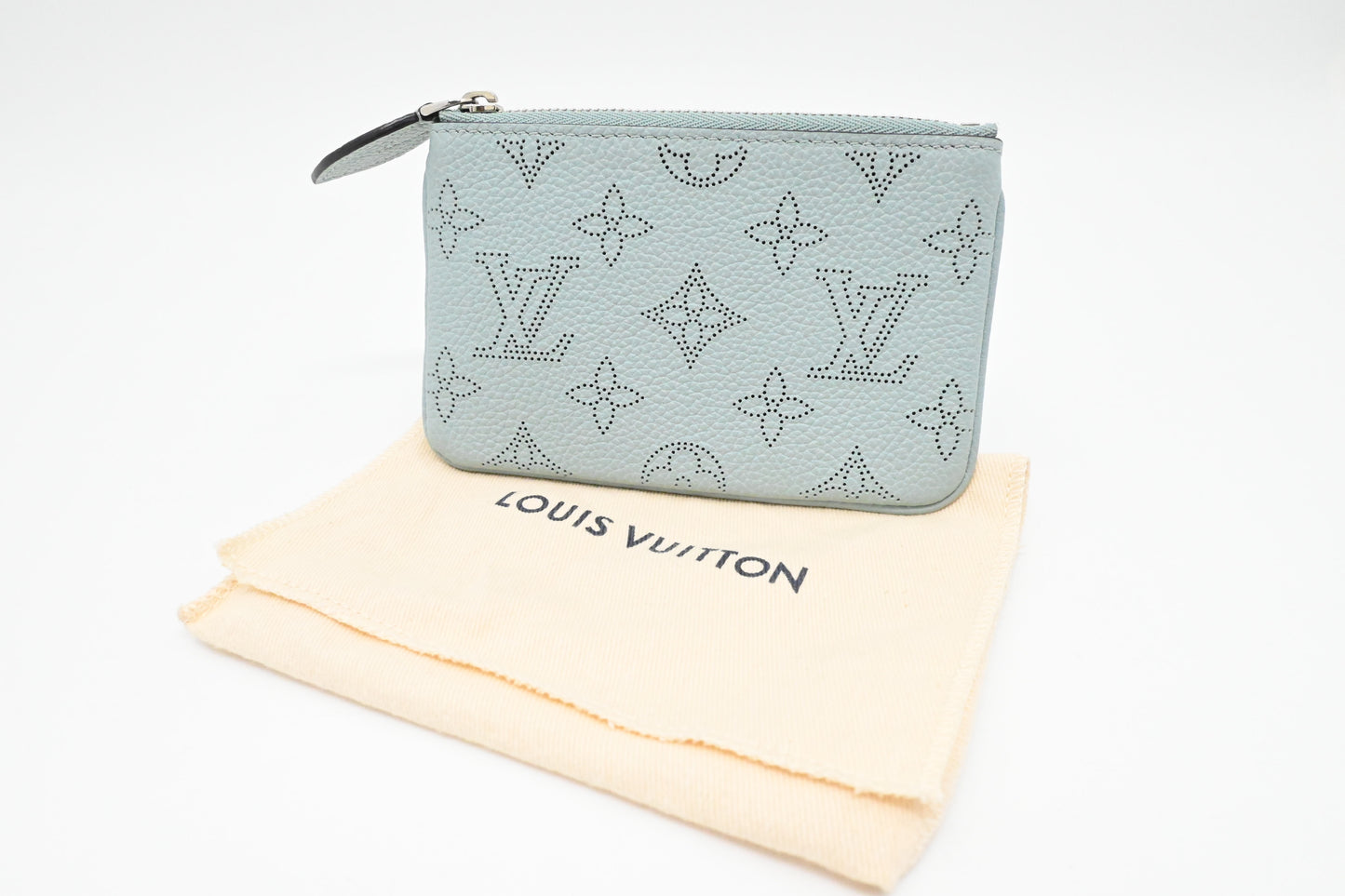 Louis Vuitton Pochette Cles in Light Blue Mahina Leather