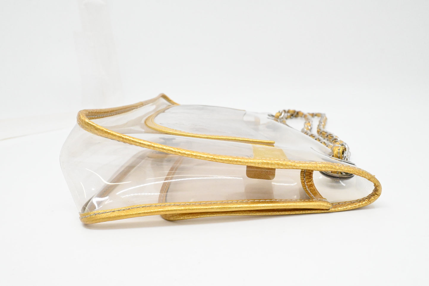 Chanel Flap in Clear Vinyl and Gold Leather