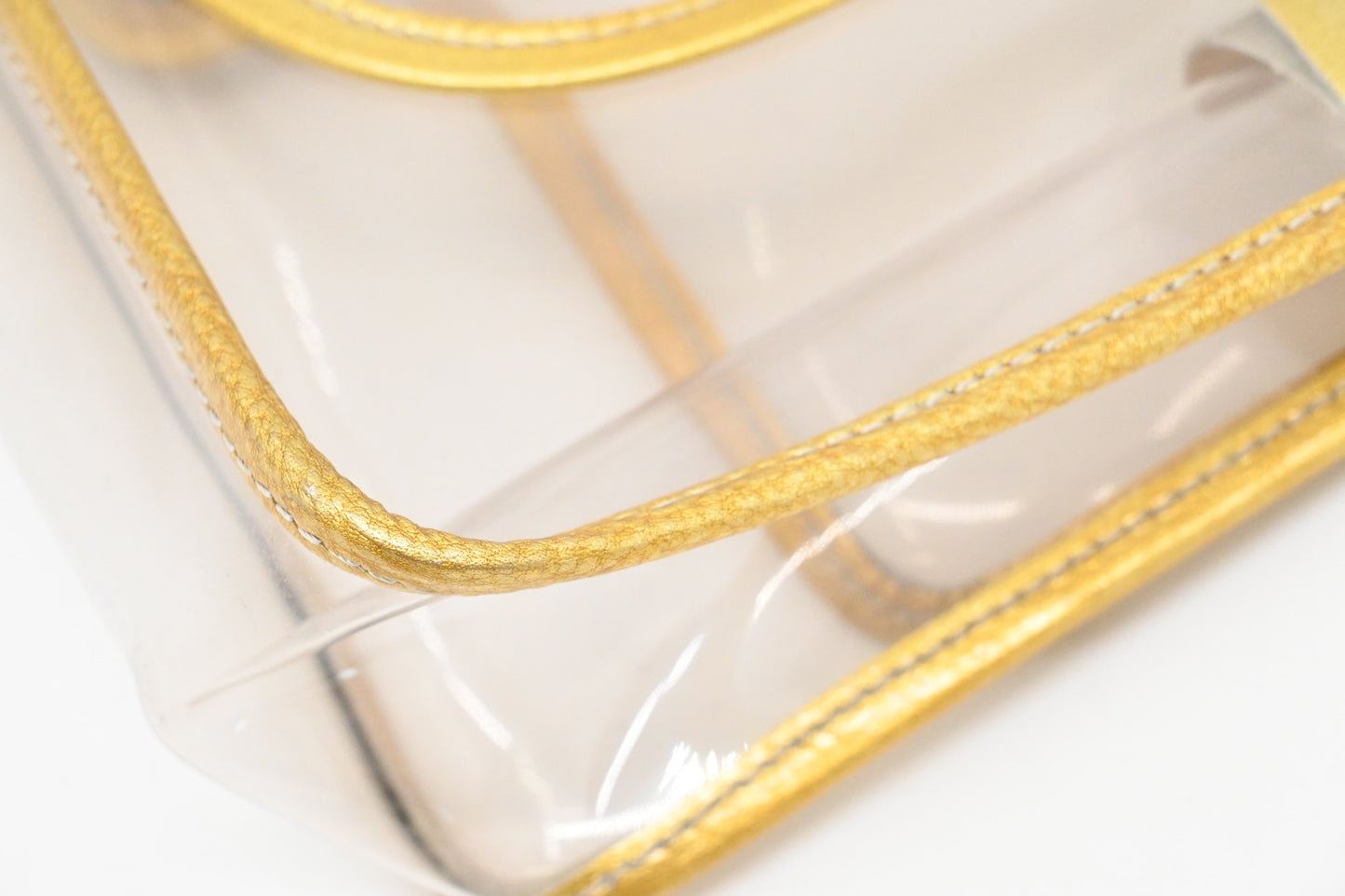 Chanel Flap in Clear Vinyl and Gold Leather