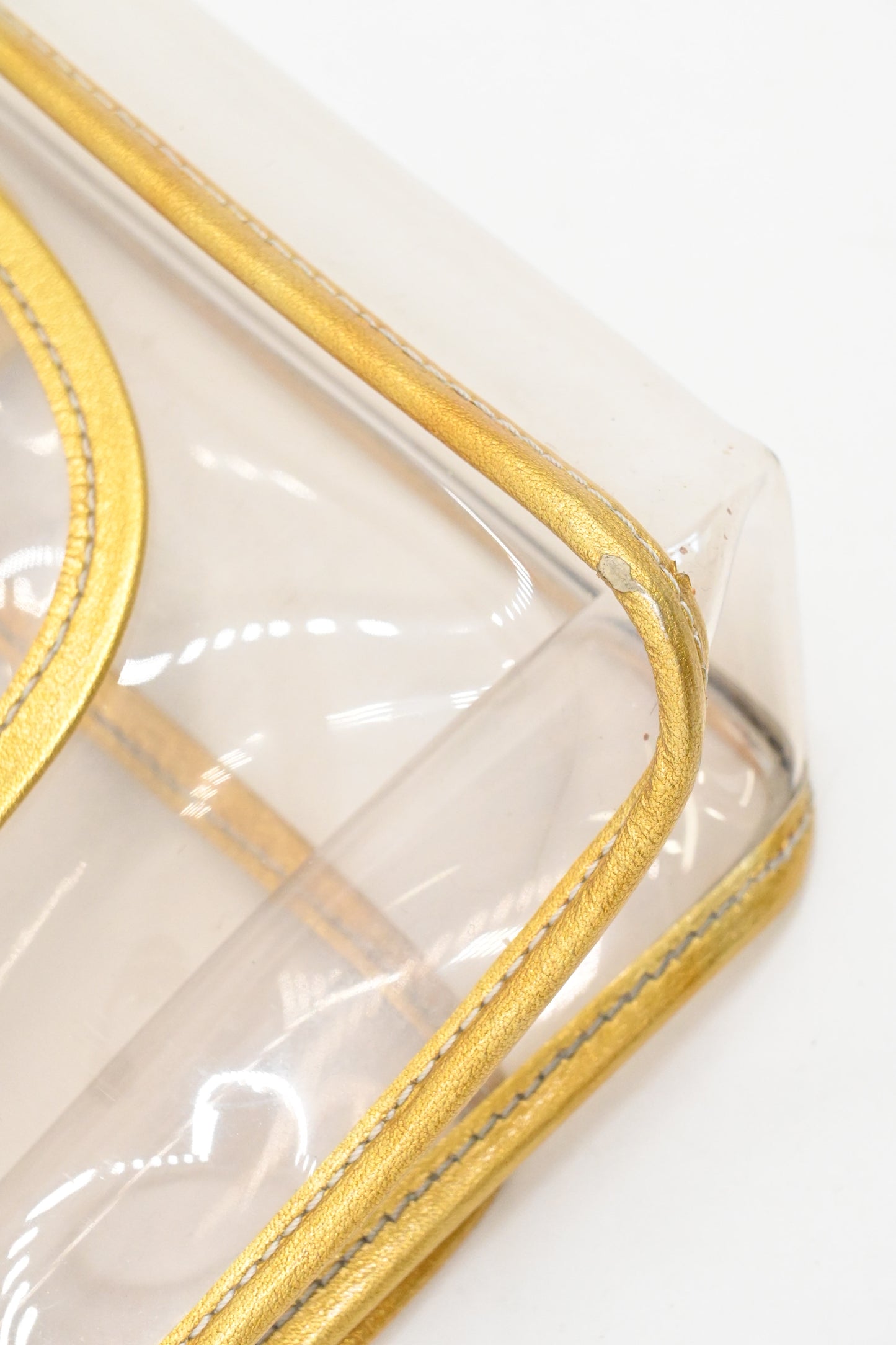 Chanel Flap in Clear Vinyl and Gold Leather