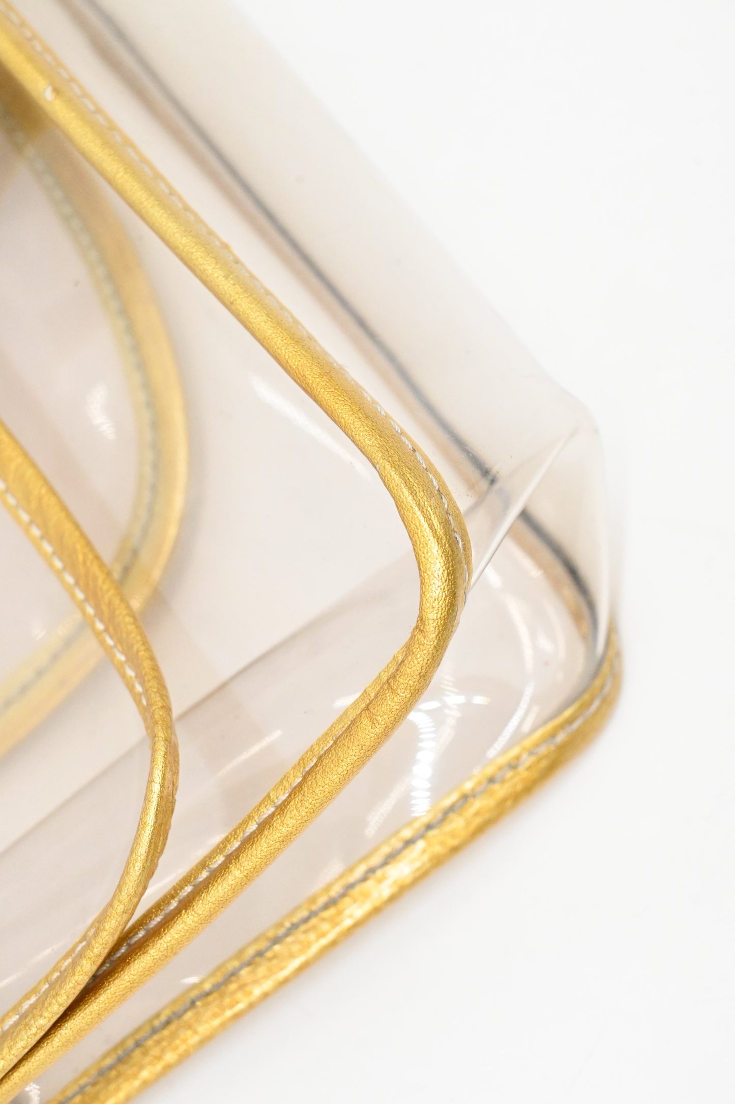 Chanel Flap in Clear Vinyl and Gold Leather