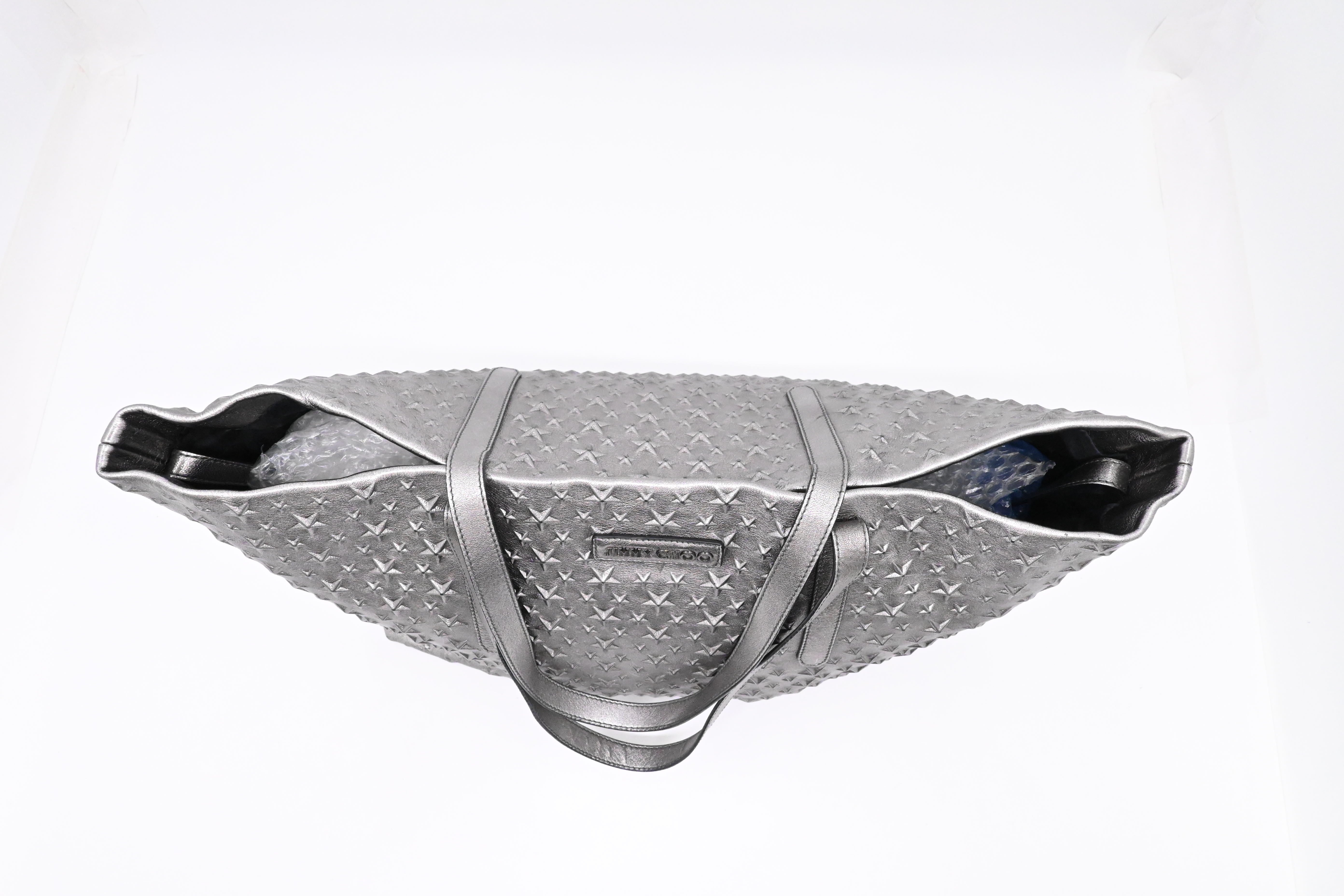 Jimmy Choo Tote in Star Silver Leather – Weekly Lux Drop
