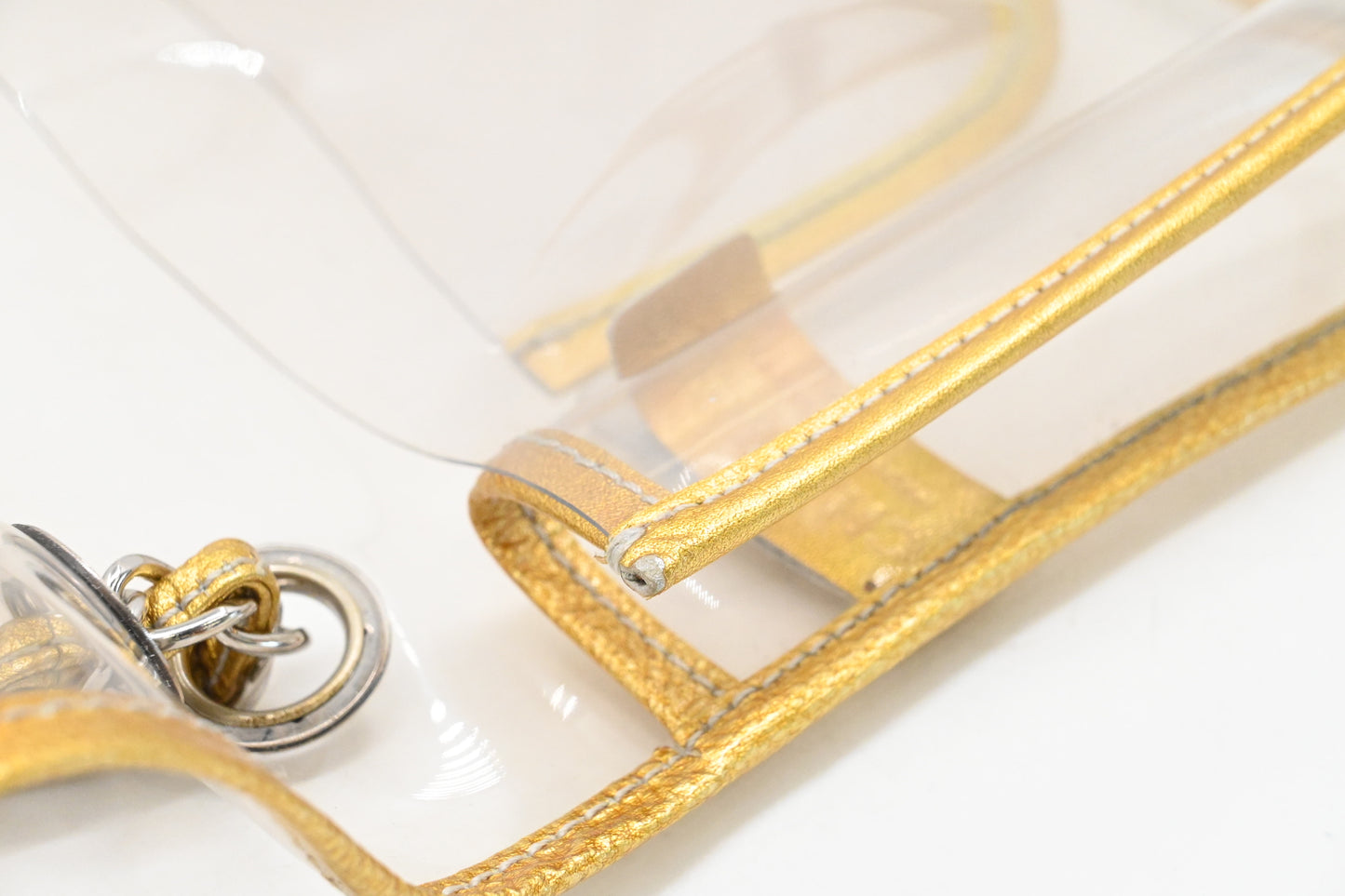 Chanel Flap in Clear Vinyl and Gold Leather