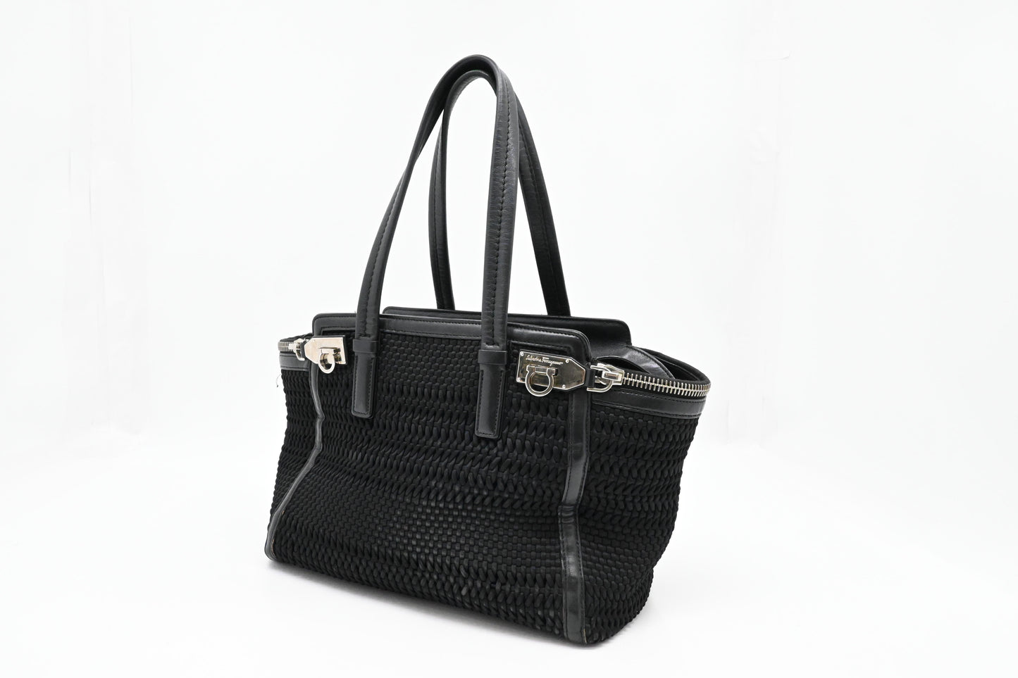 Ferragamo Verve Tote in Black Nylon