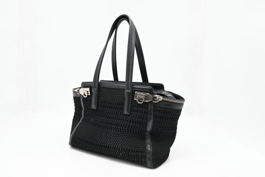 Ferragamo Verve Tote in Black Nylon