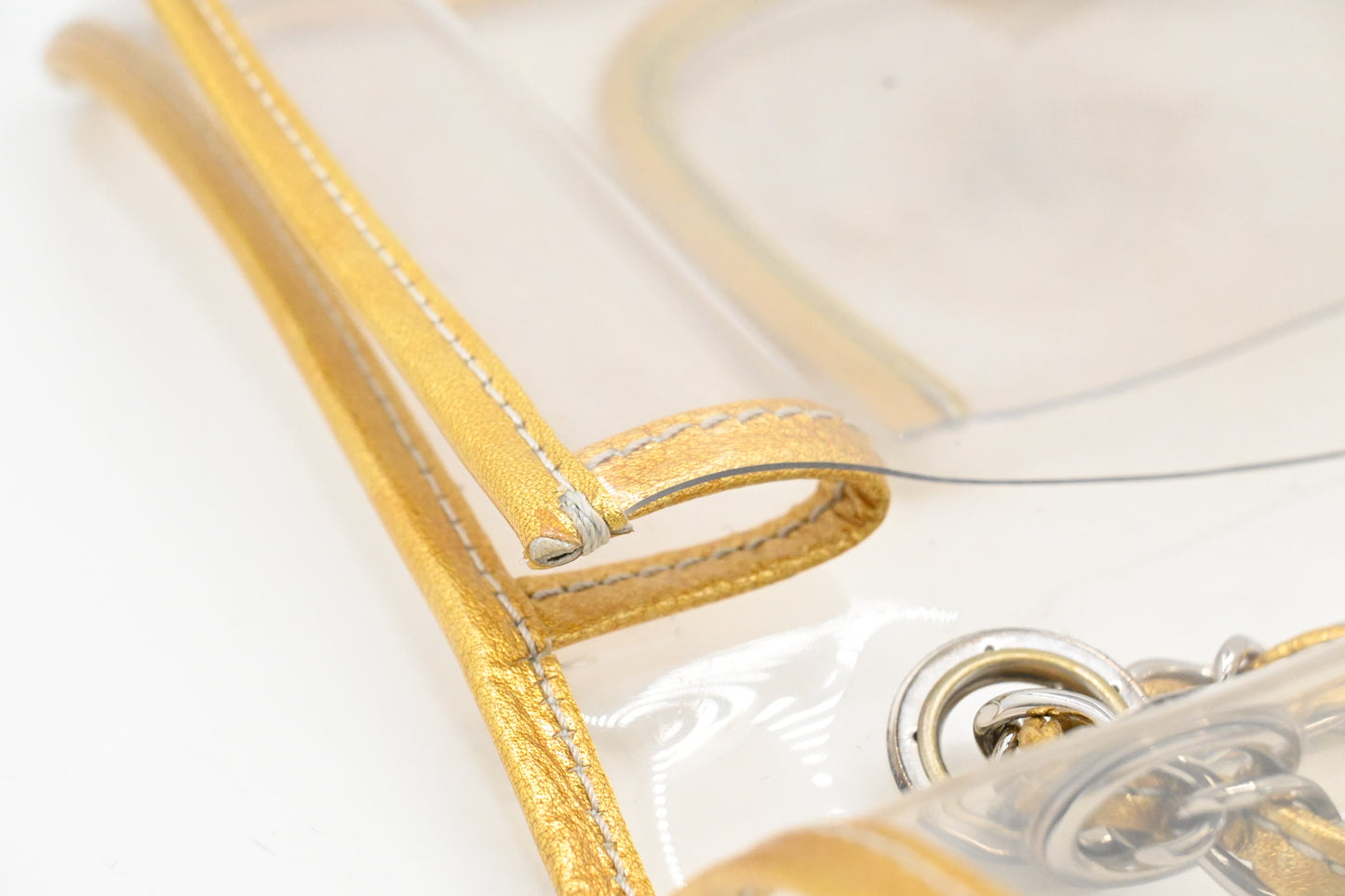Chanel Flap in Clear Vinyl and Gold Leather