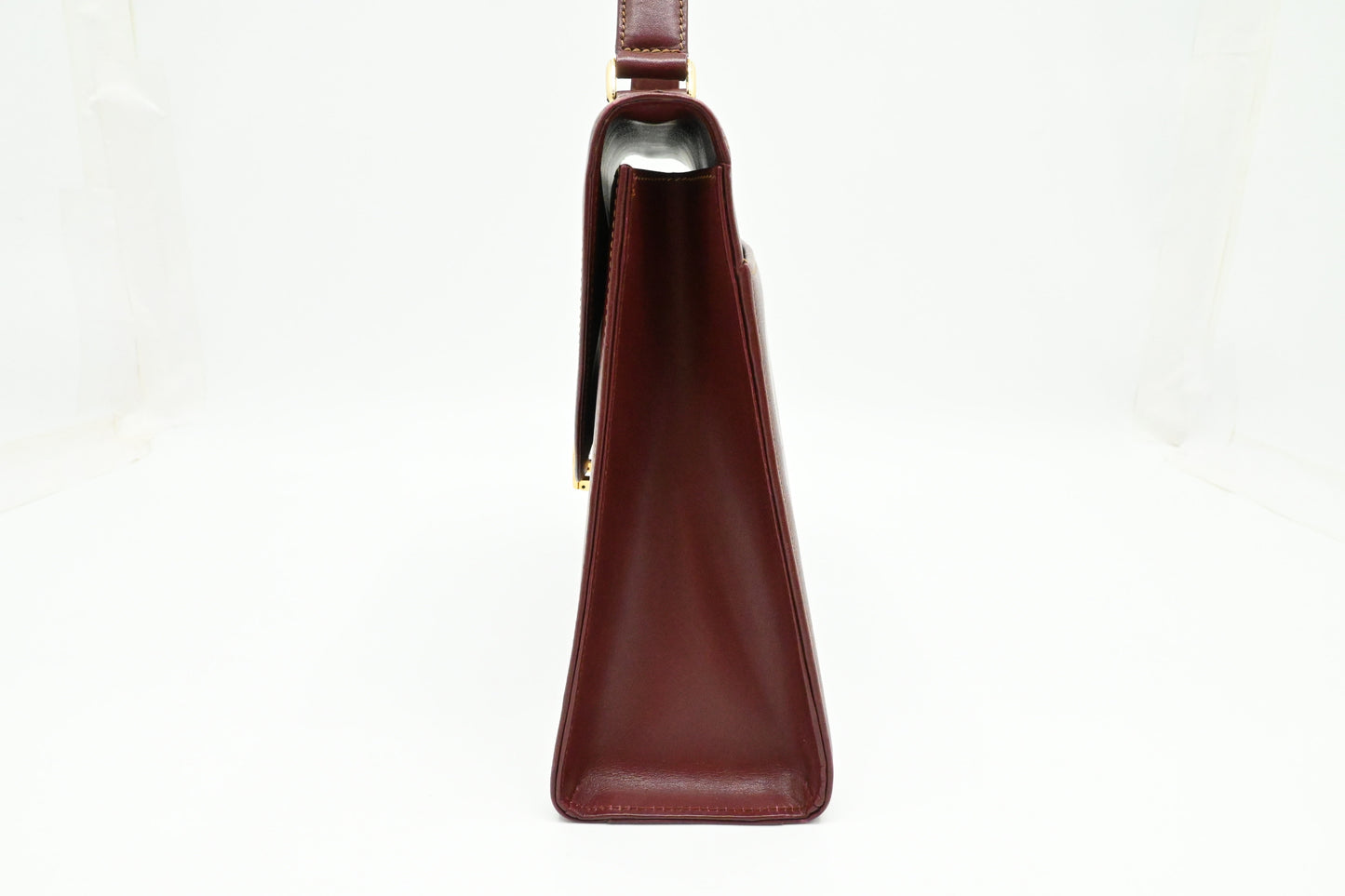Cartier Top Handle Bag in Burgundy Leather
