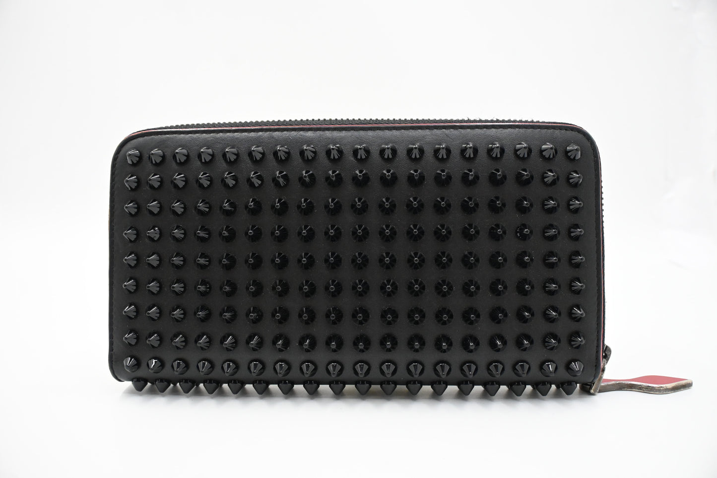 Louboutin Zippy Wallet in Black Spiked Leather