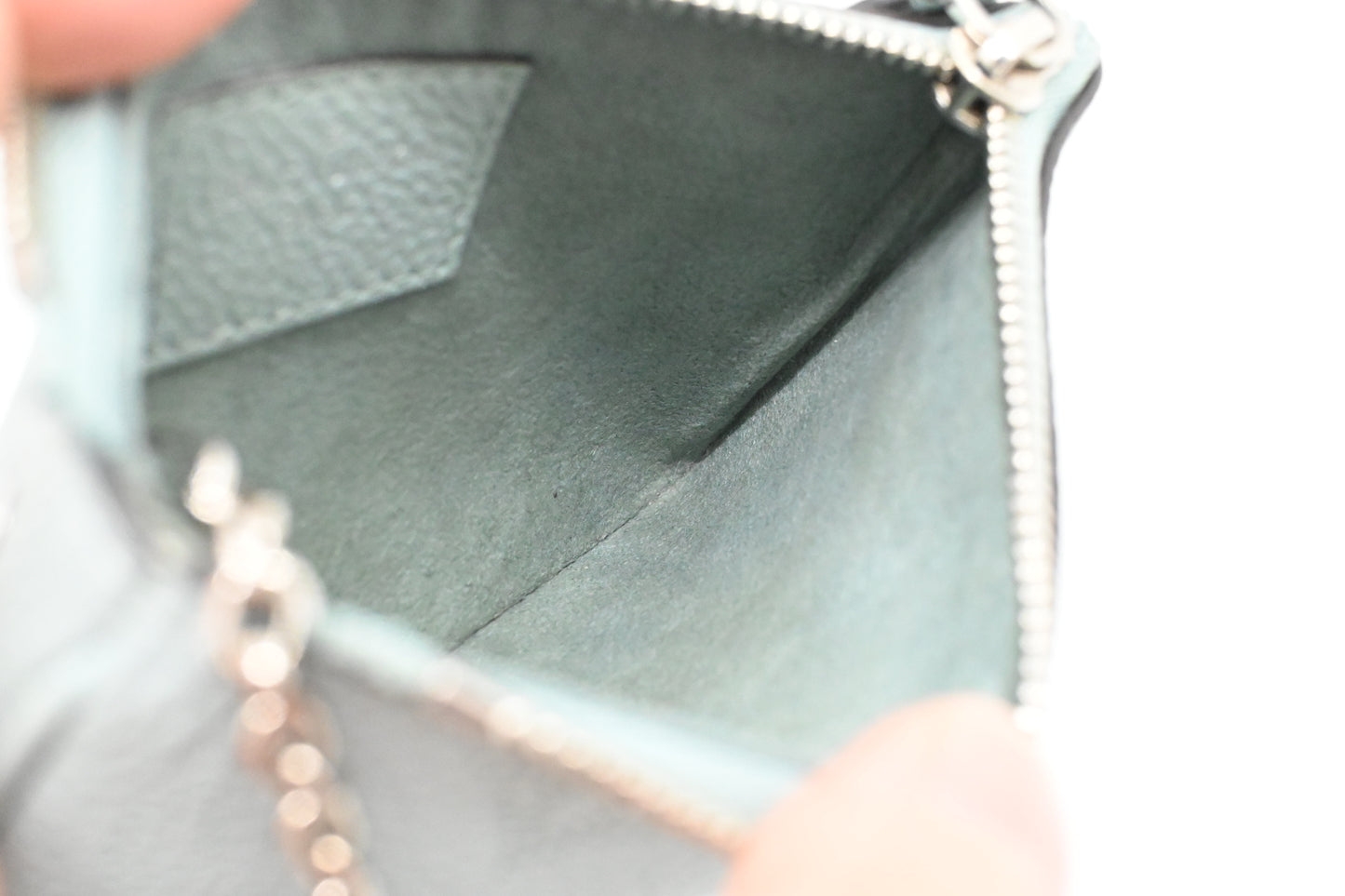 Louis Vuitton Pochette Cles in Light Blue Mahina Leather