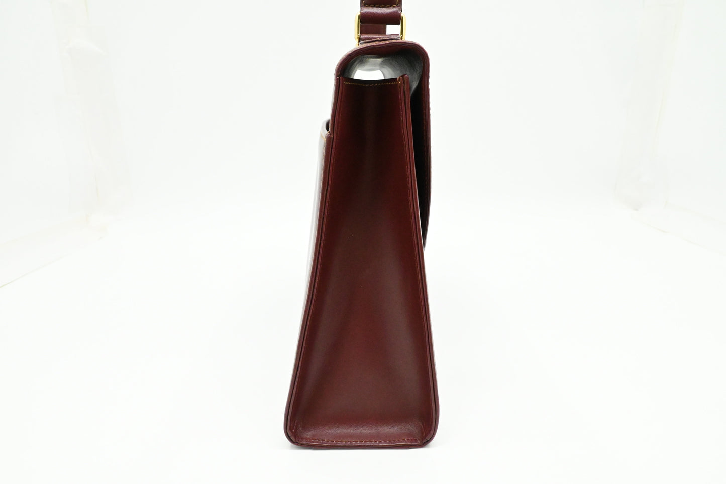 Cartier Top Handle Bag in Burgundy Leather