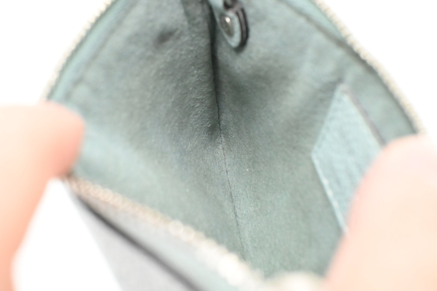 Louis Vuitton Pochette Cles in Light Blue Mahina Leather