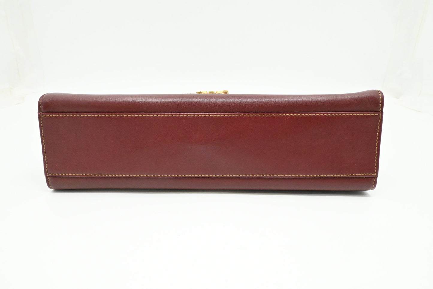Cartier Top Handle Bag in Burgundy Leather
