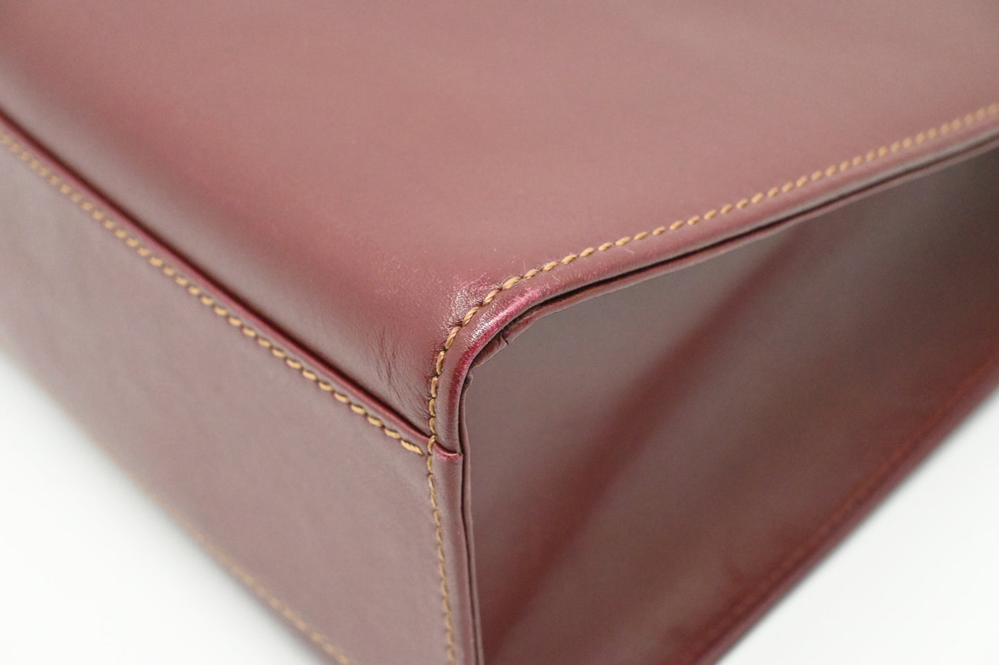 Cartier Top Handle Bag in Burgundy Leather