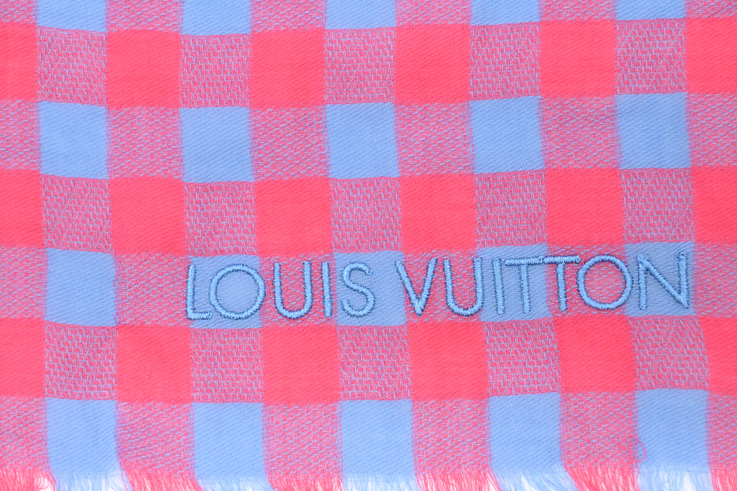 Louis Vuitton Shawl in Blue and Pink Cotton