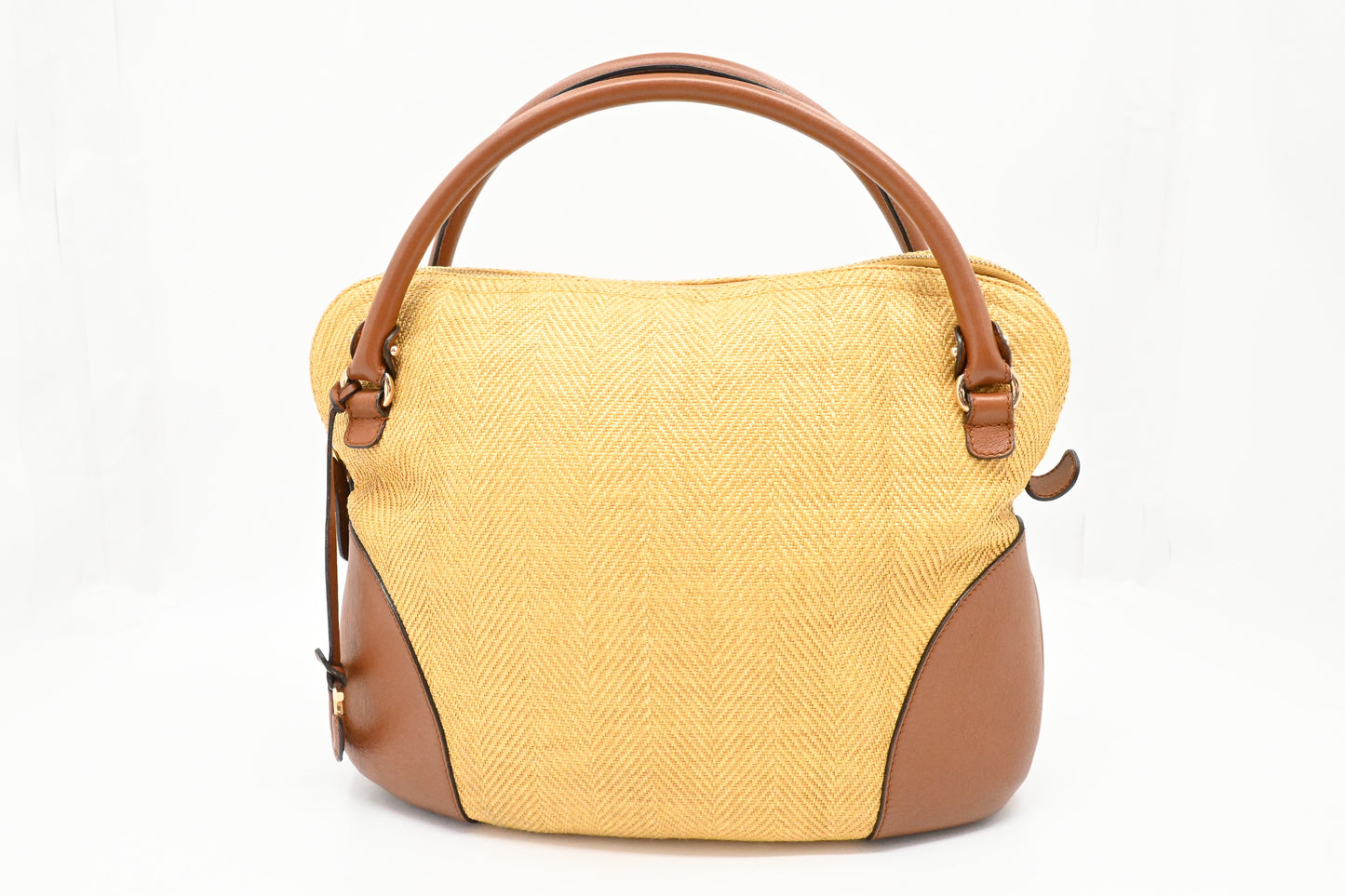 Ferragamo Handbag in Raffia and Brown Leather