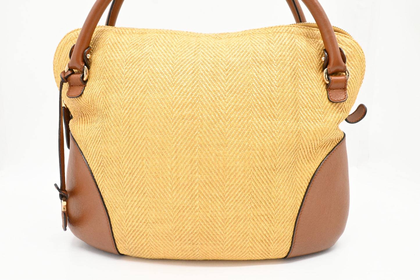 Ferragamo Handbag in Raffia and Brown Leather