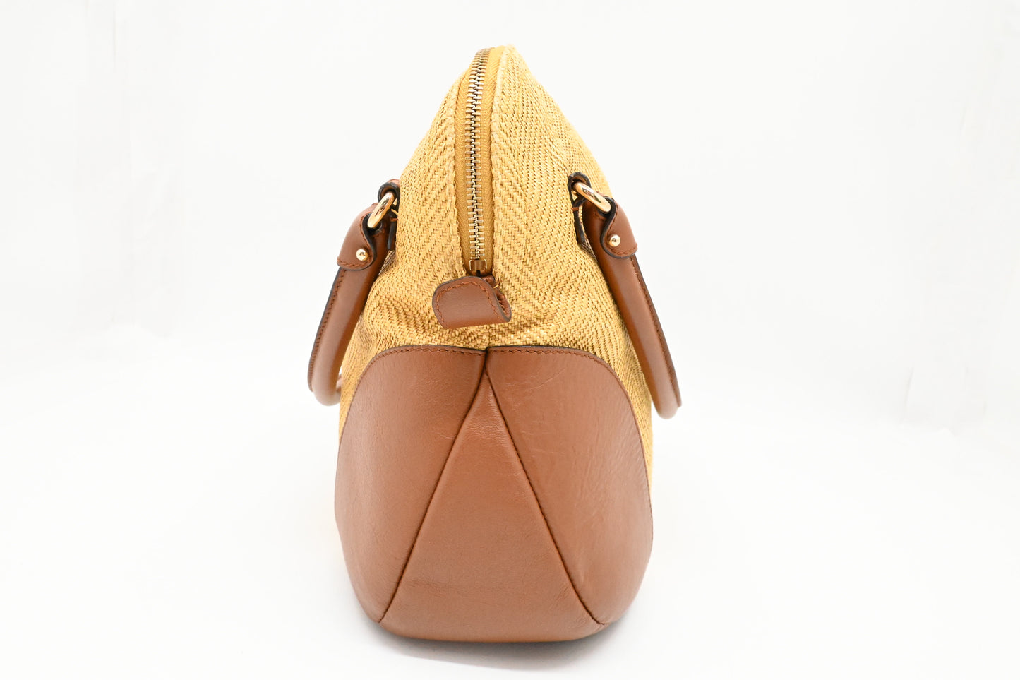 Ferragamo Handbag in Raffia and Brown Leather