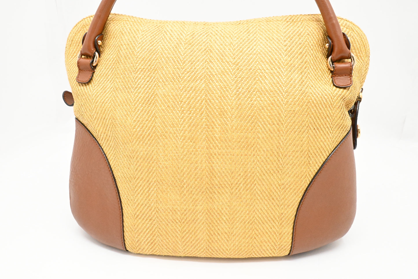 Ferragamo Handbag in Raffia and Brown Leather