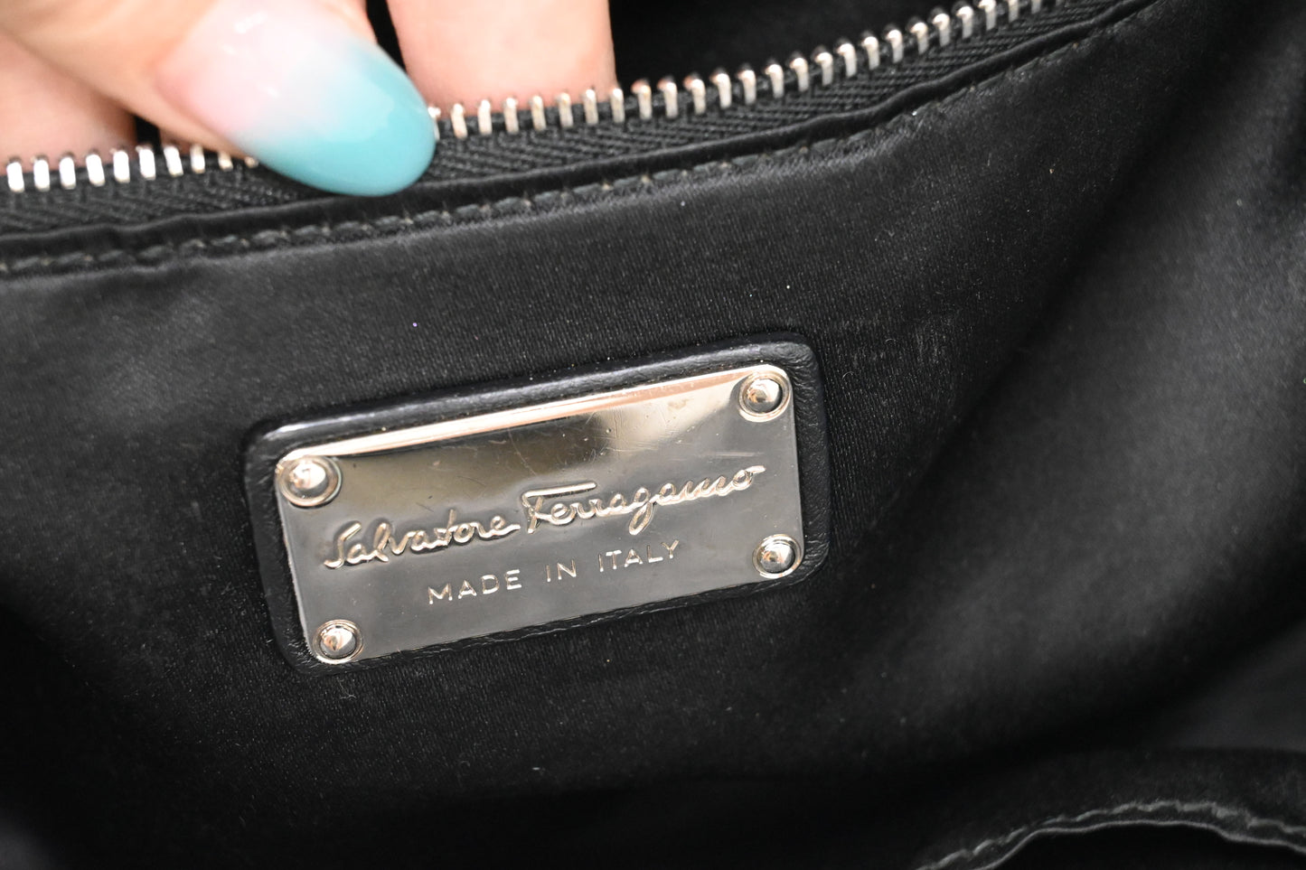 Ferragamo Verve Tote in Black Nylon