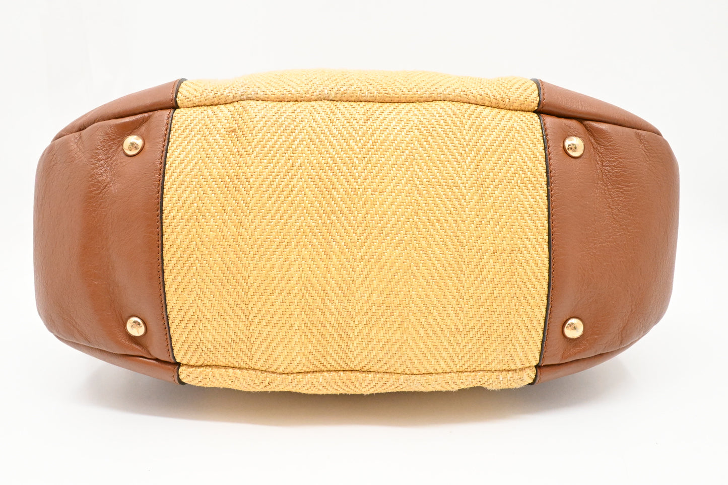 Ferragamo Handbag in Raffia and Brown Leather