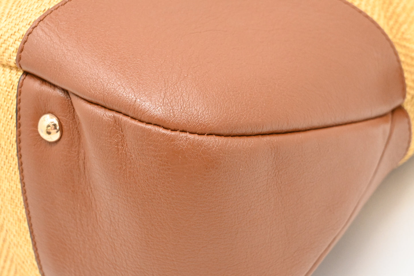Ferragamo Handbag in Raffia and Brown Leather