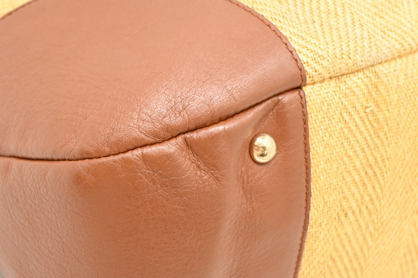 Ferragamo Handbag in Raffia and Brown Leather
