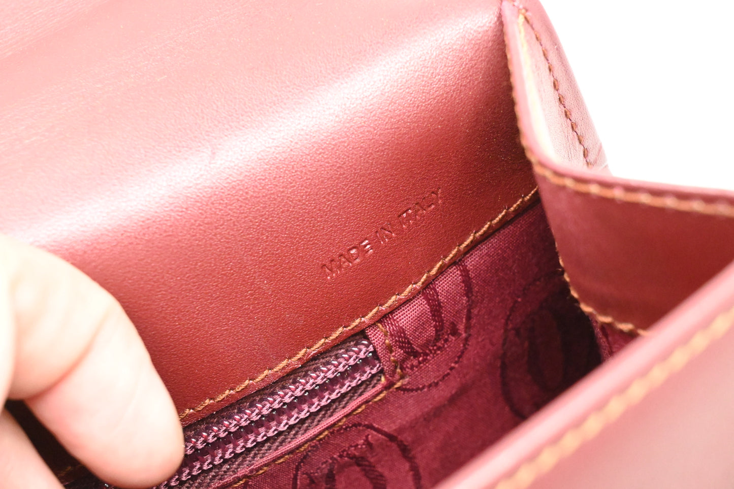 Cartier Top Handle Bag in Burgundy Leather