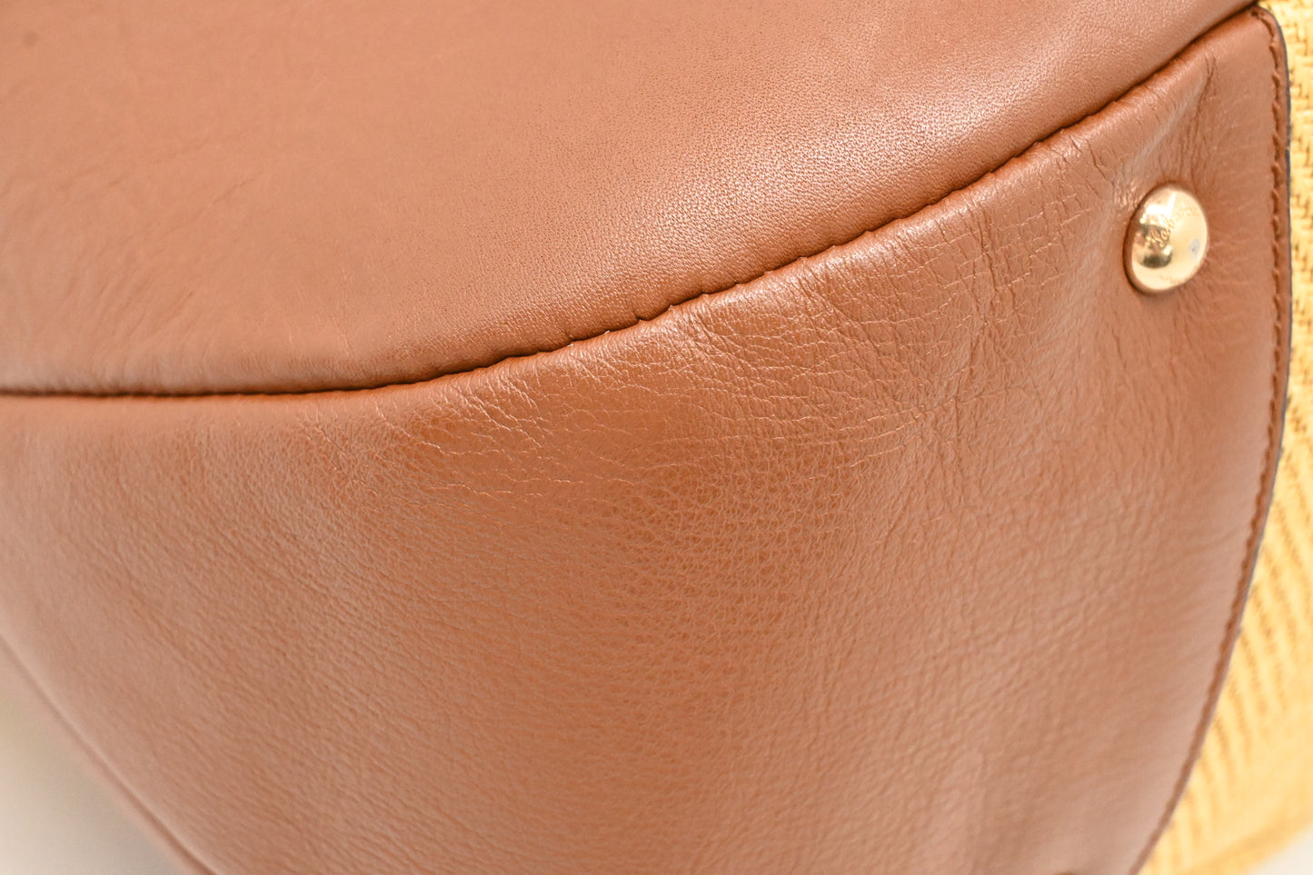 Ferragamo Handbag in Raffia and Brown Leather