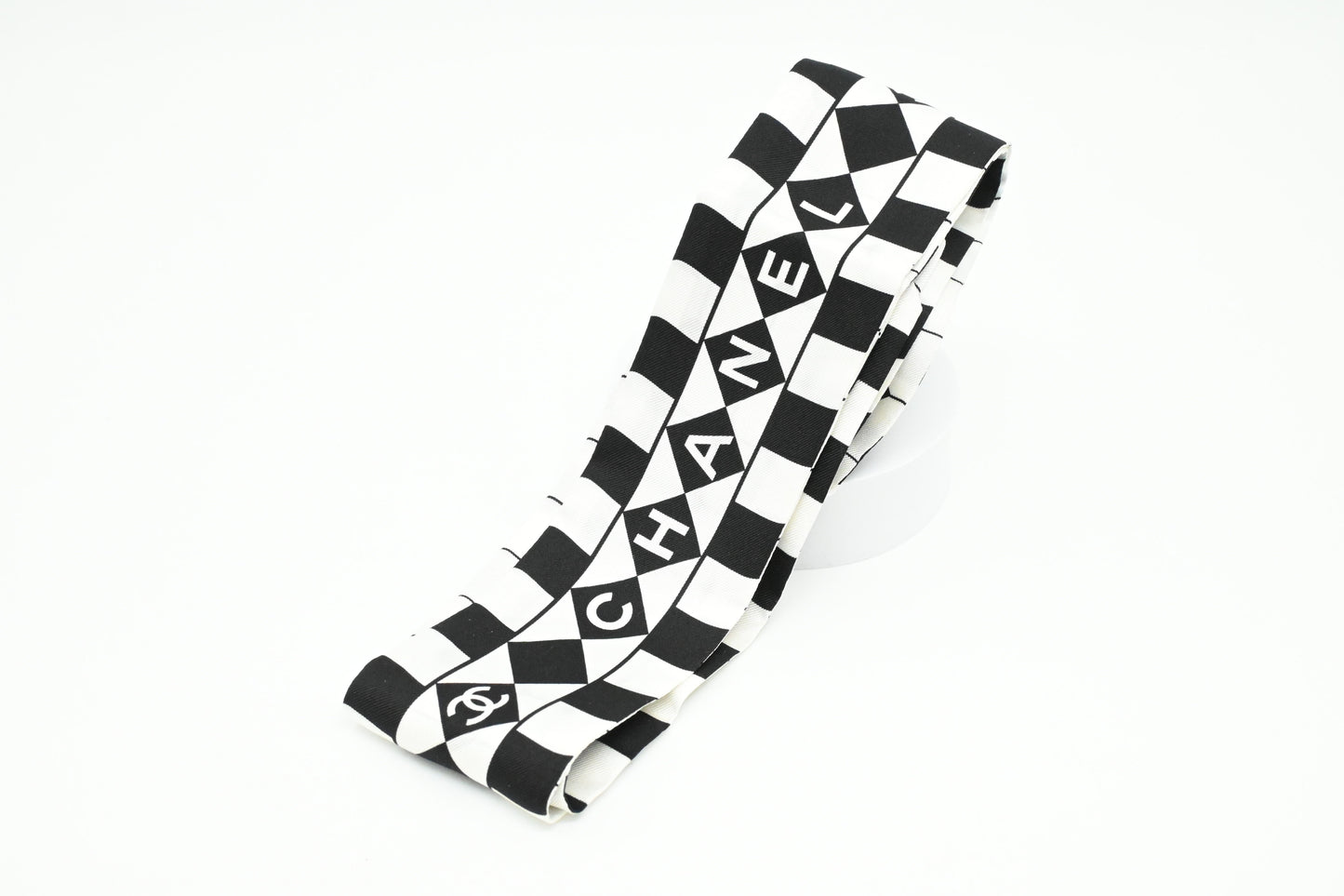 Chanel Twilly in Black & White Damier Silk