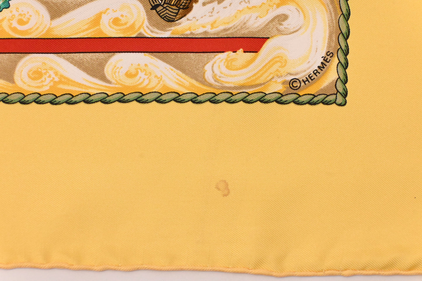 Hermes 'Vive le Vent' Carre 90 in Yellow Silk