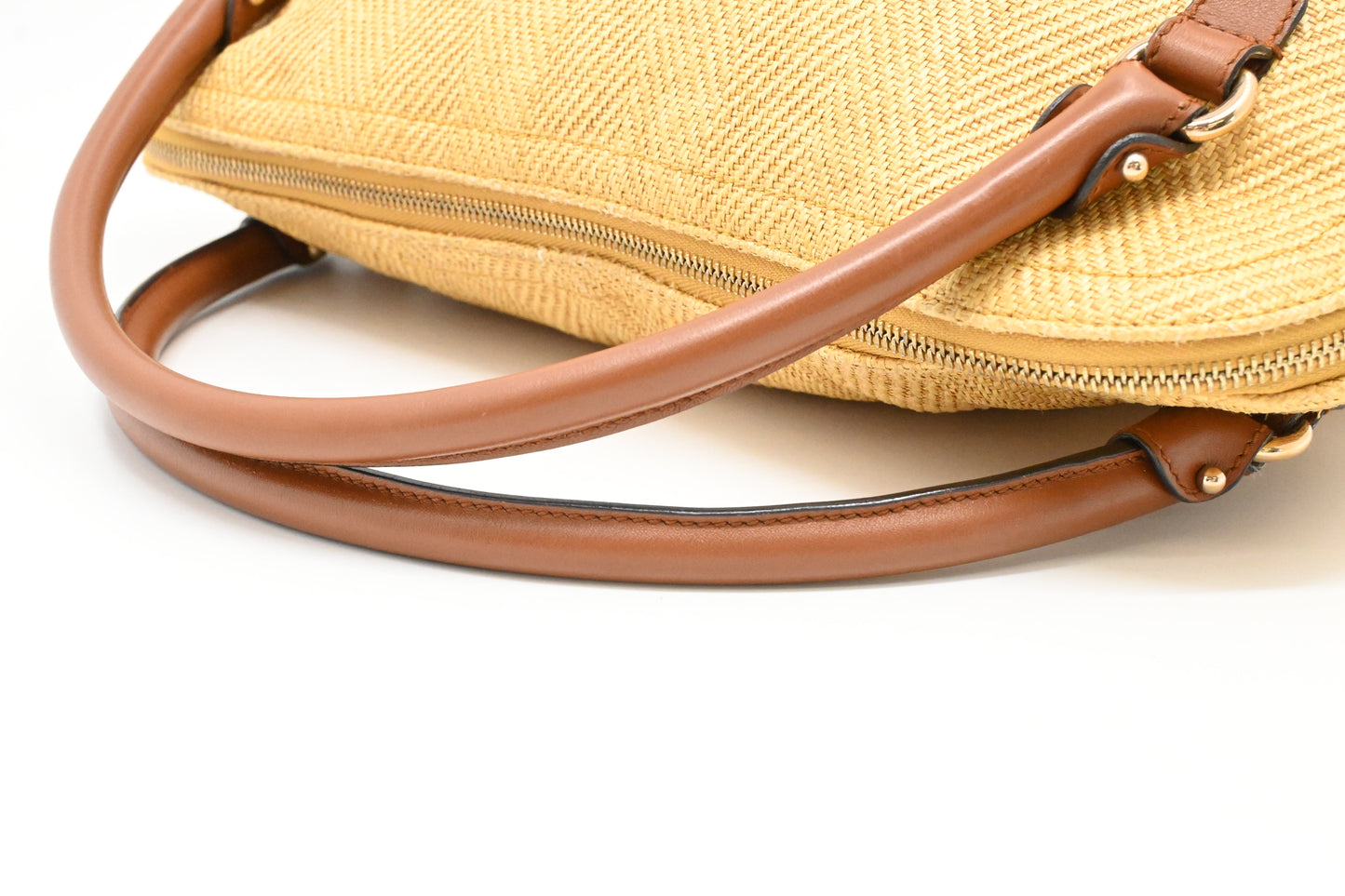Ferragamo Handbag in Raffia and Brown Leather