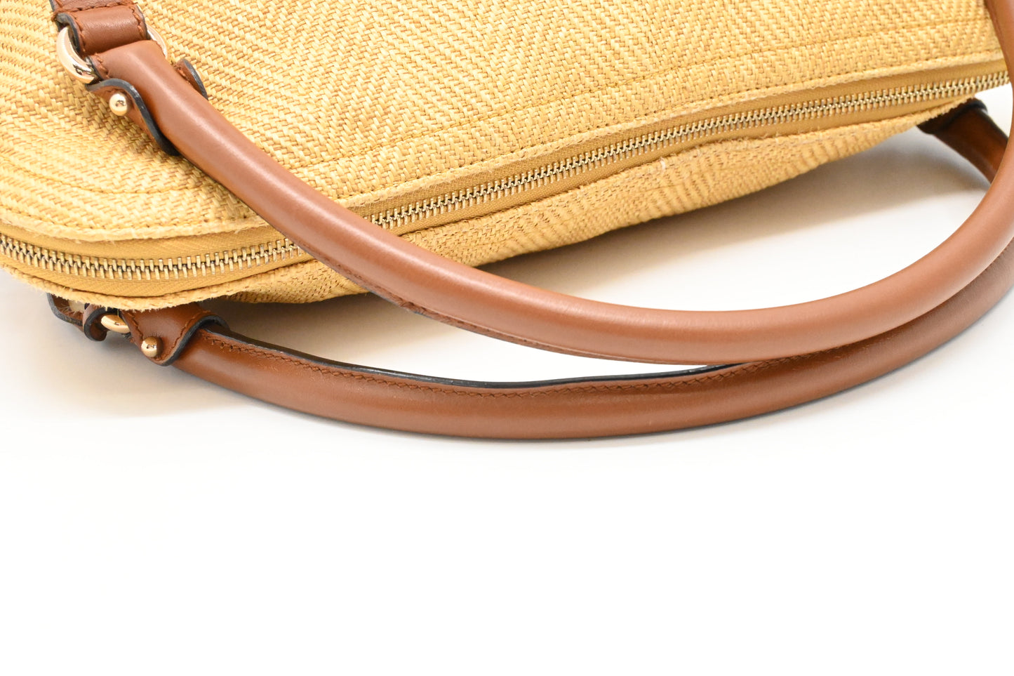Ferragamo Handbag in Raffia and Brown Leather