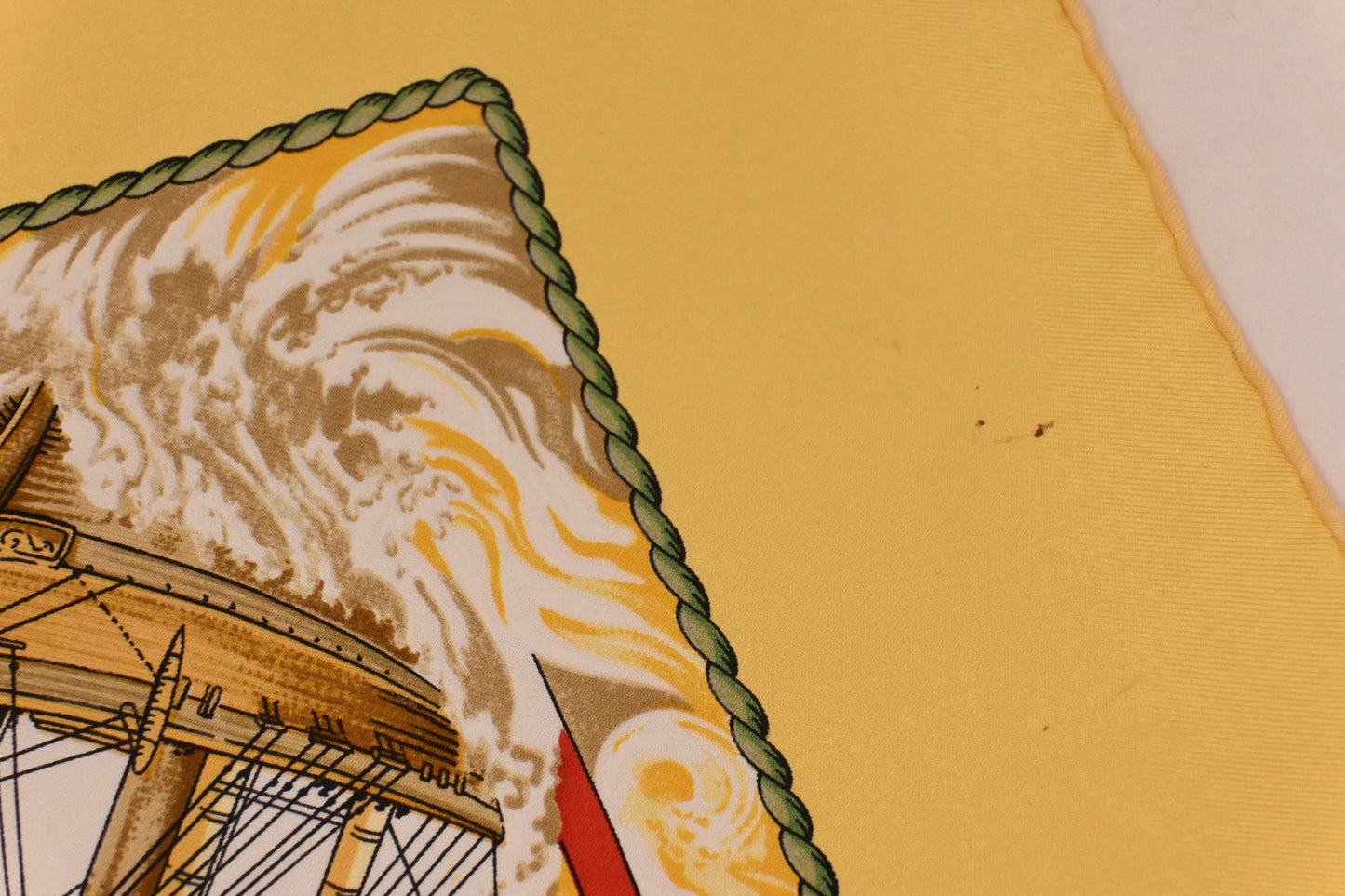 Hermes 'Vive le Vent' Carre 90 in Yellow Silk