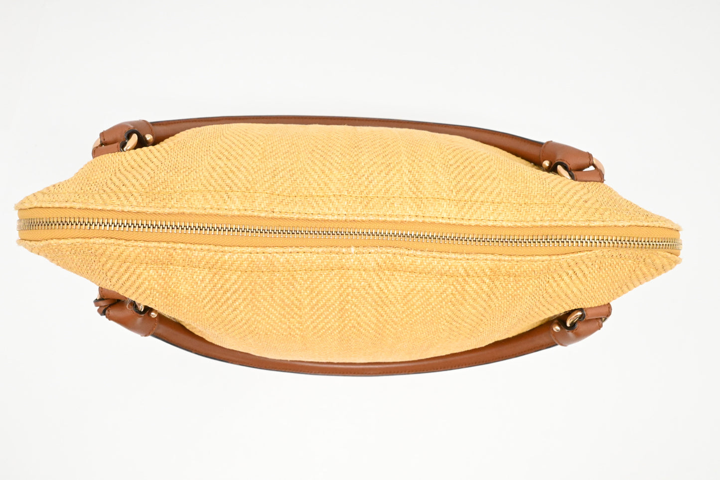 Ferragamo Handbag in Raffia and Brown Leather