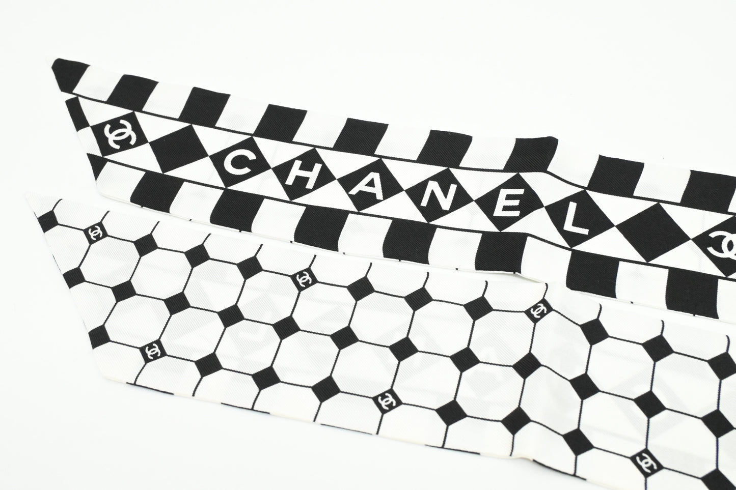 Chanel Twilly in Black & White Damier Silk