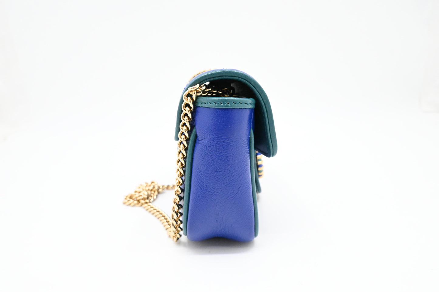 Gucci Mini Marmont Crossbody in Blue Leather