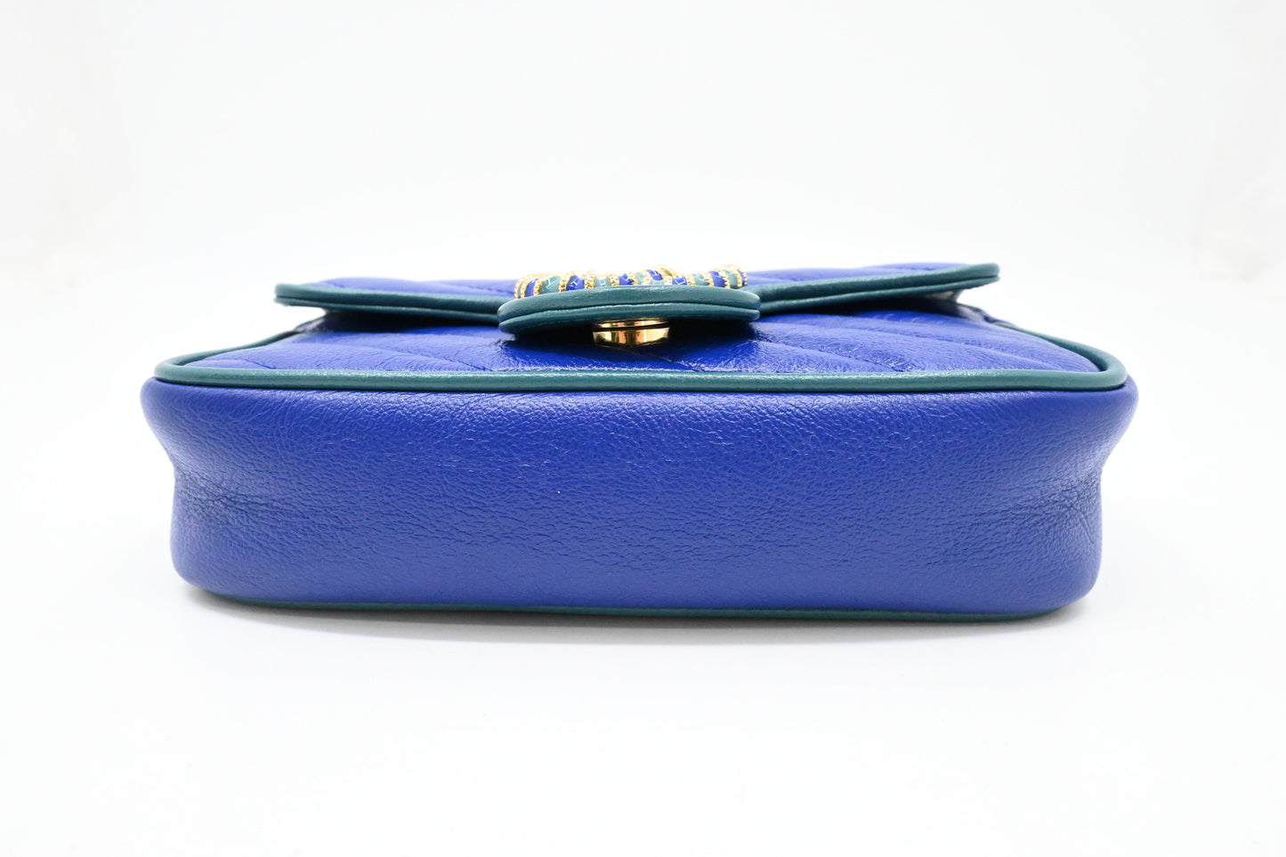 Gucci Mini Marmont Crossbody in Blue Leather