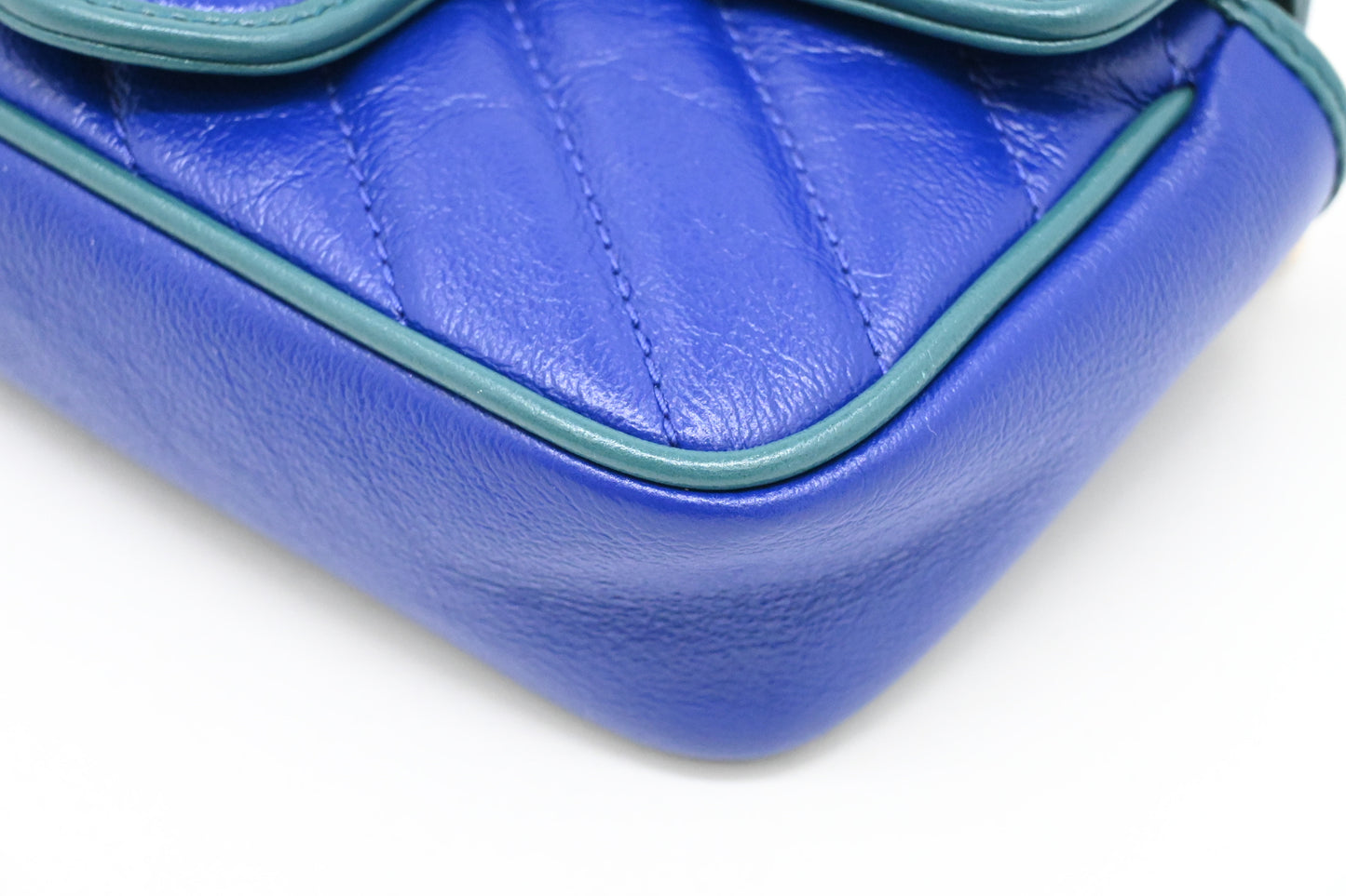 Gucci Mini Marmont Crossbody in Blue Leather