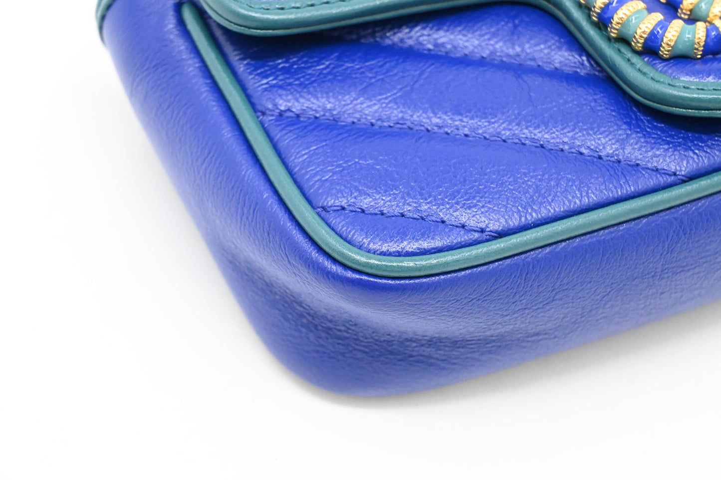 Gucci Mini Marmont Crossbody in Blue Leather