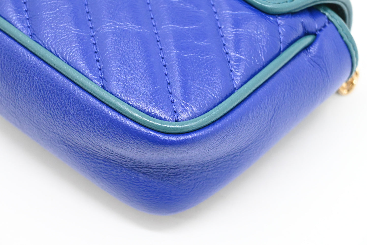 Gucci Mini Marmont Crossbody in Blue Leather