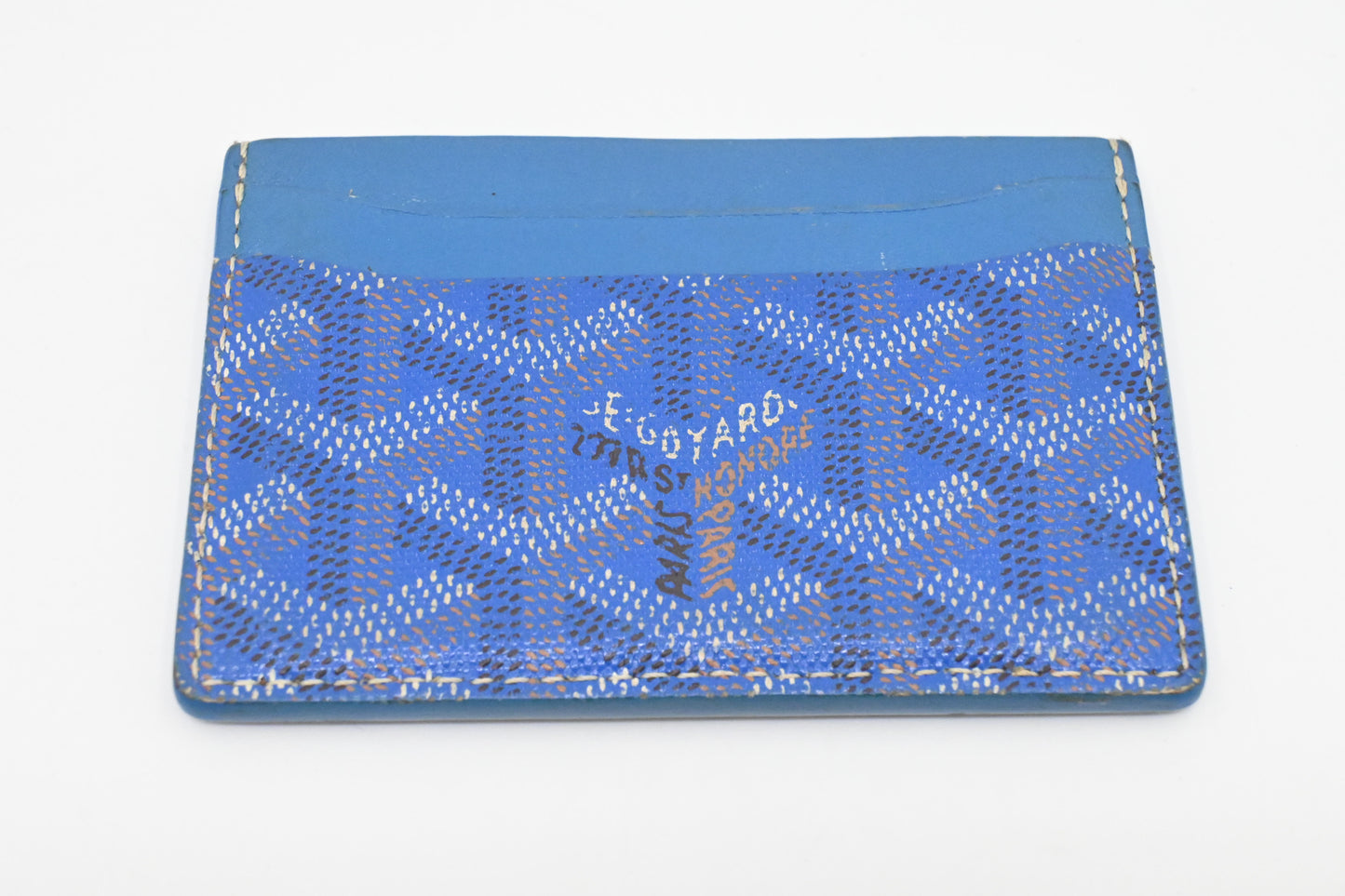 Goyard Saint Sulpice Card Case in Blue Goyardine Canvas