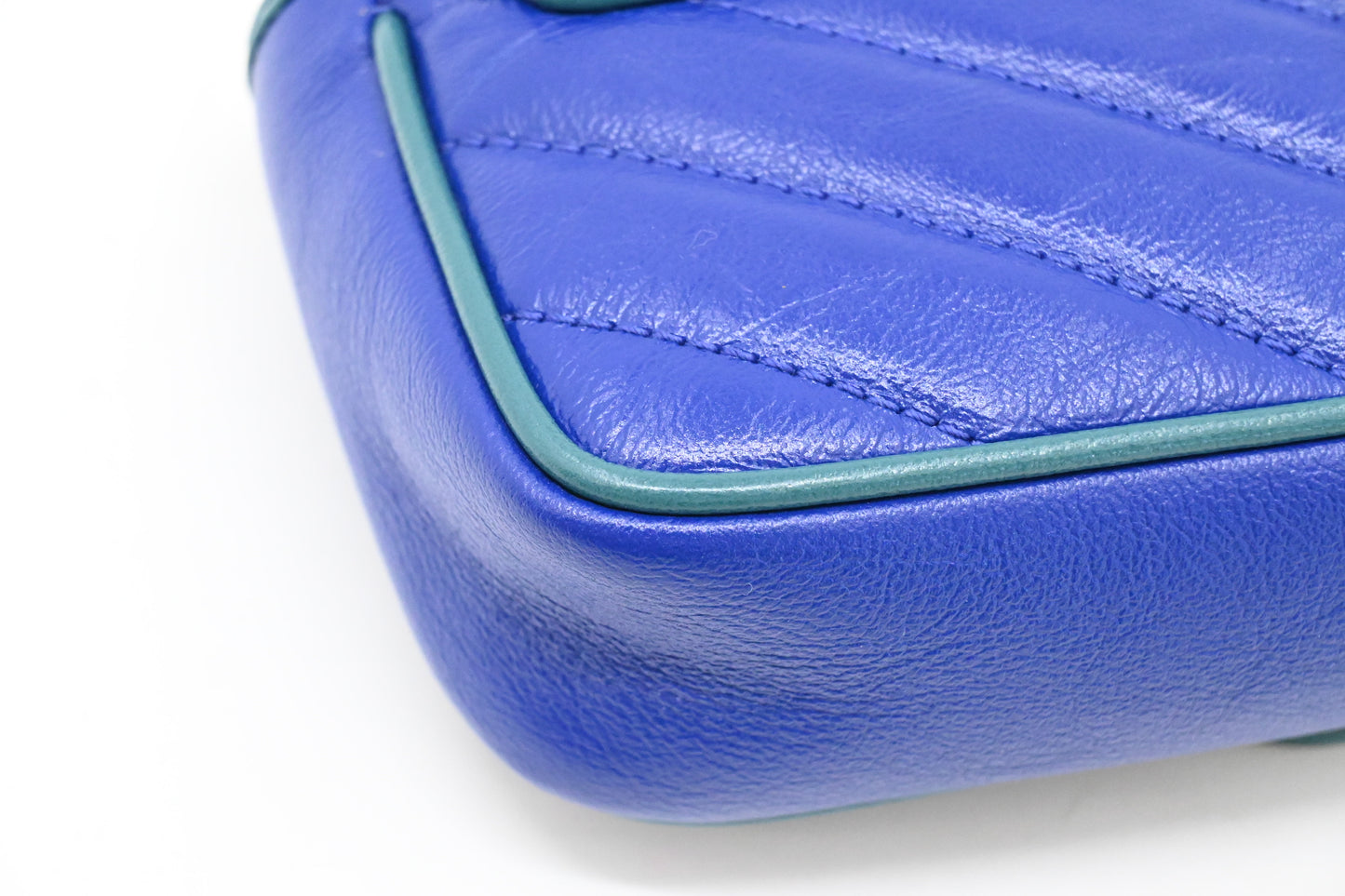Gucci Mini Marmont Crossbody in Blue Leather