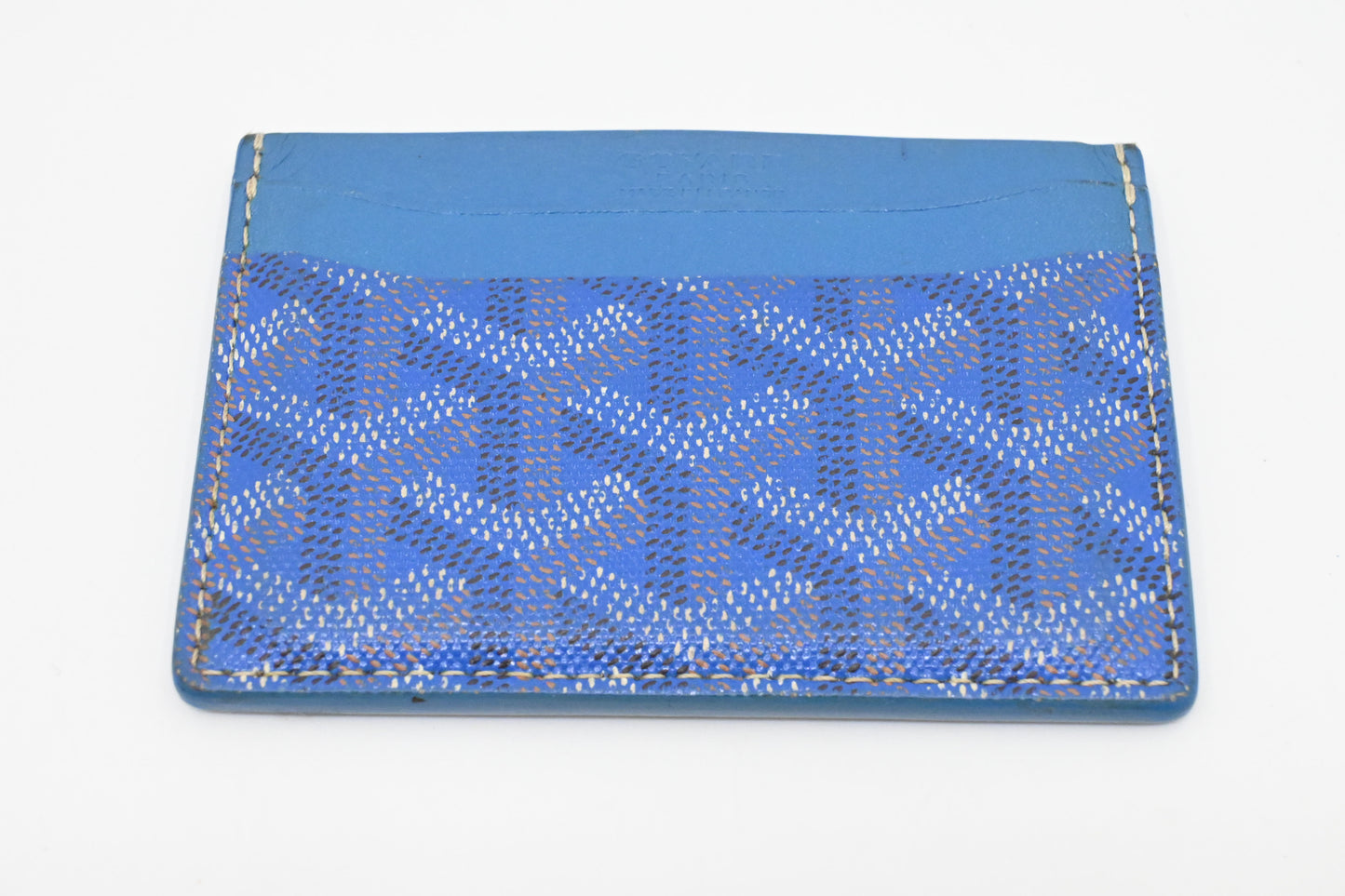 Goyard Saint Sulpice Card Case in Blue Goyardine Canvas