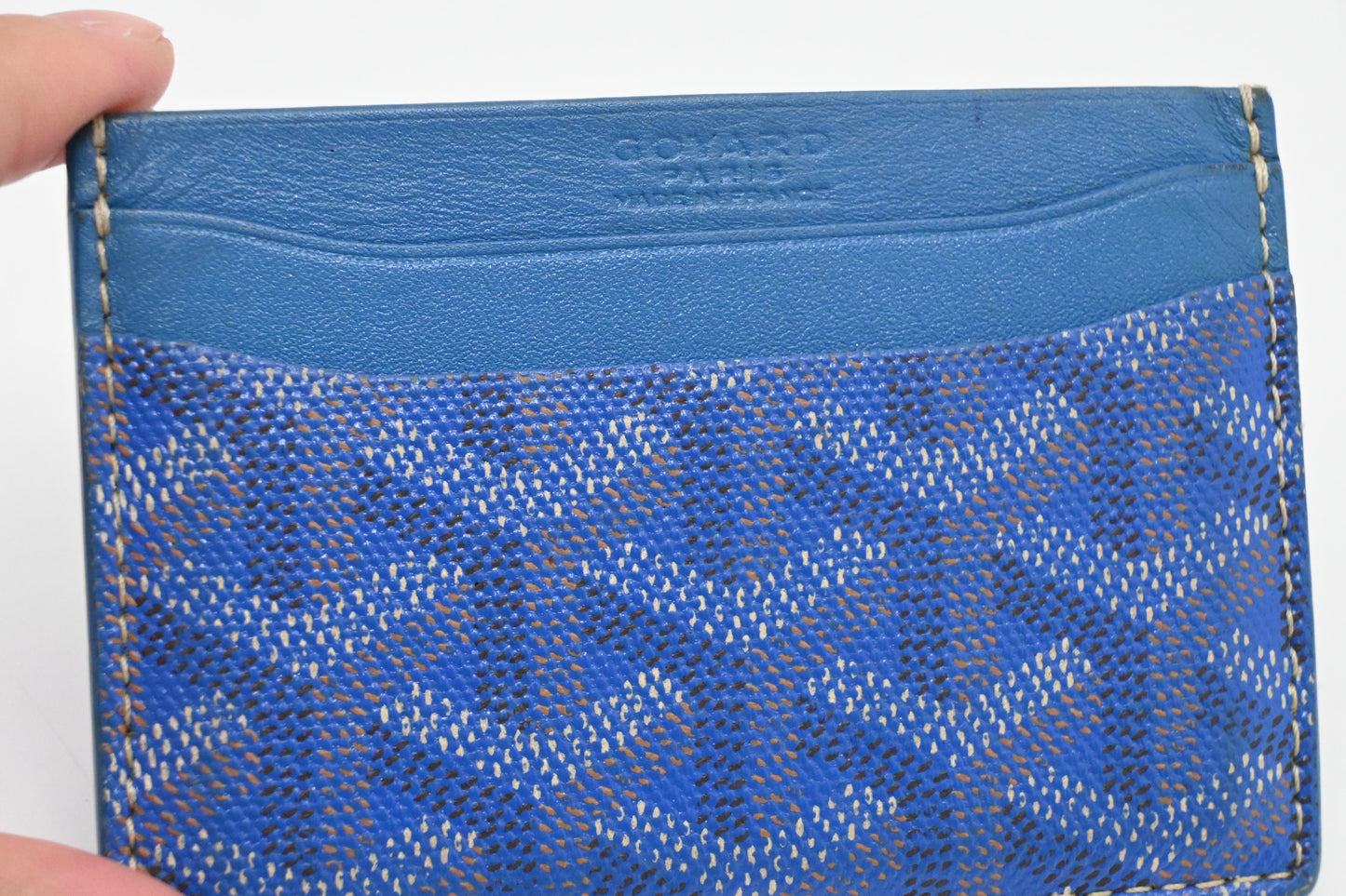 Goyard Saint Sulpice Card Case in Blue Goyardine Canvas