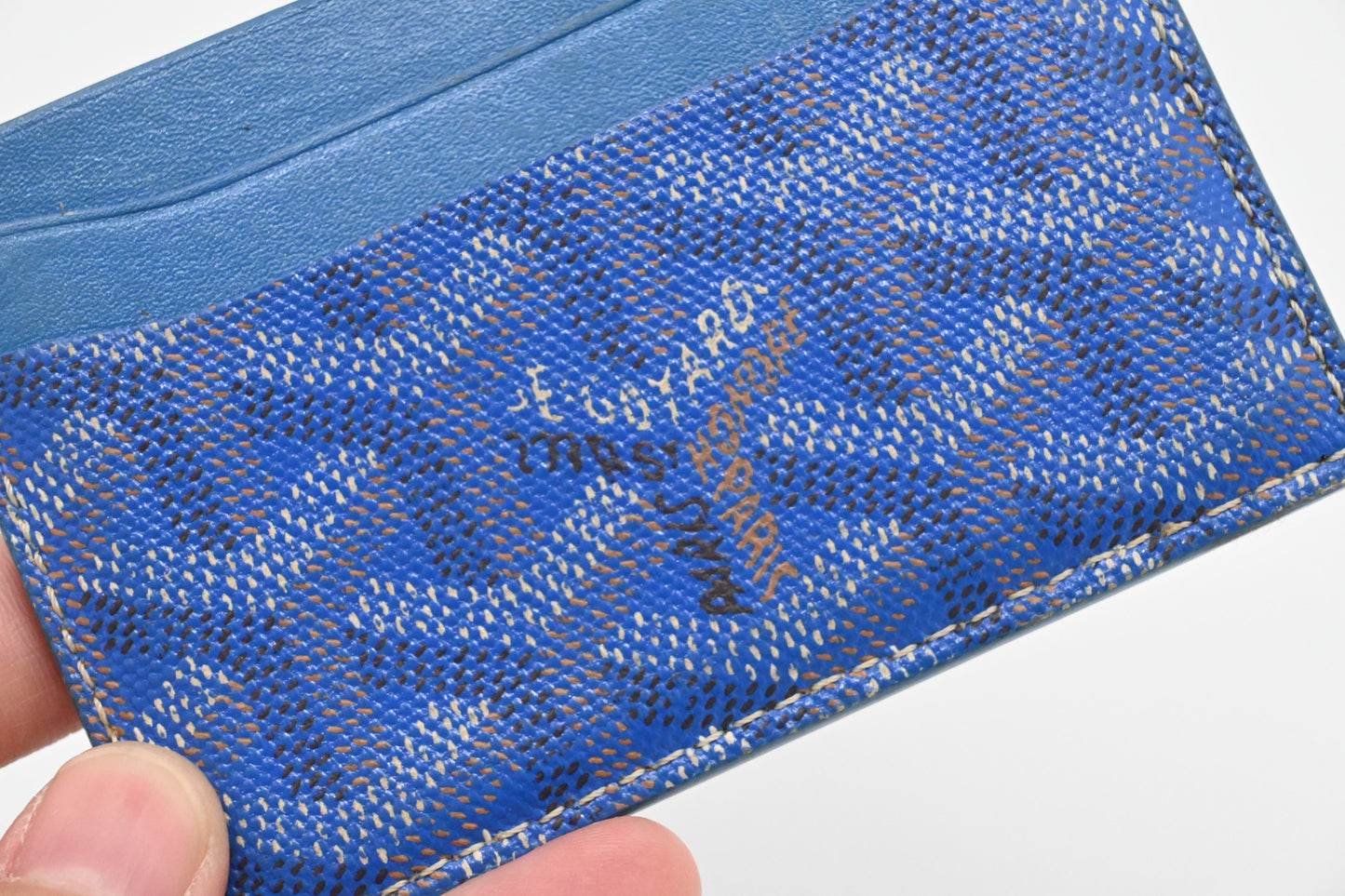 Goyard Saint Sulpice Card Case in Blue Goyardine Canvas