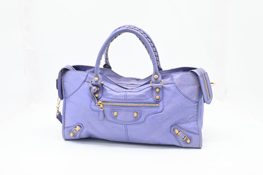Balenciaga Le City in Lavender Arena Leather