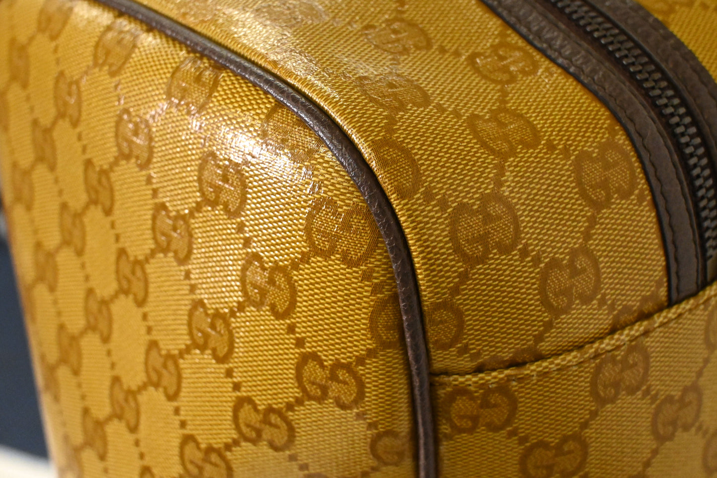 Gucci x Adidas Golf Caddy Bag in Yellow Coated Canvas