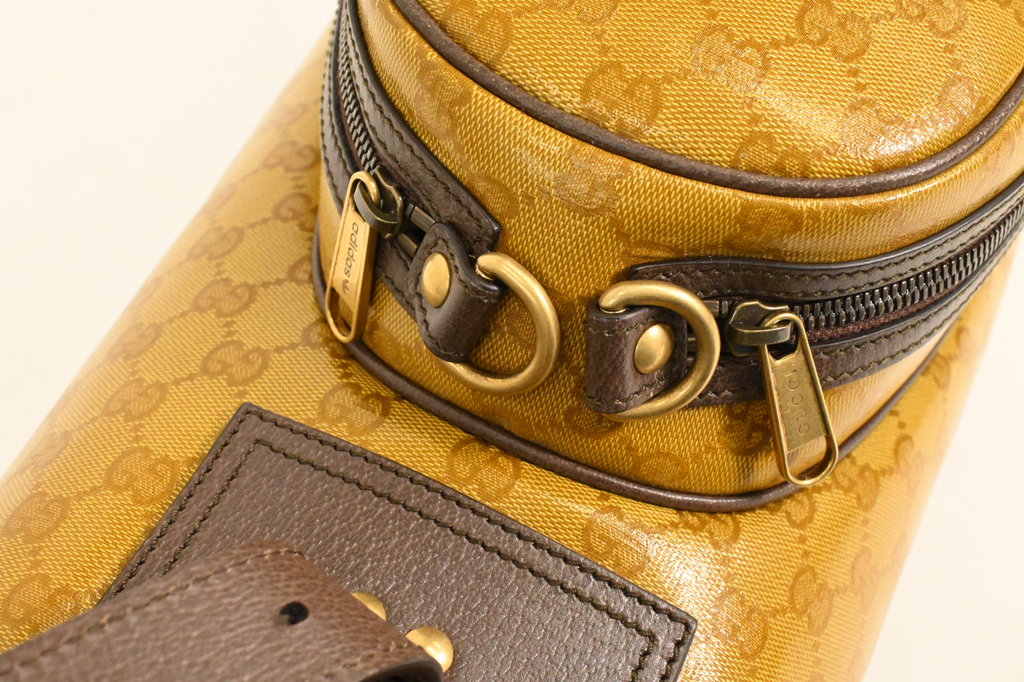 Gucci x Adidas Golf Caddy Bag in Yellow Coated Canvas