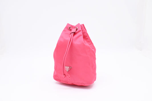 Prada Necessaire Bucket Pouch in Pink Nylon