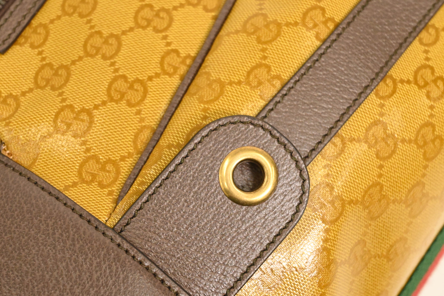 Gucci x Adidas Golf Caddy Bag in Yellow Coated Canvas